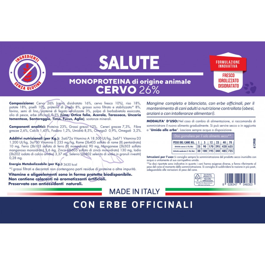 Vetline Secco Cani Salute Cervo 3 Kg Vetline Secco Cani Salute Cervo 3 Kg